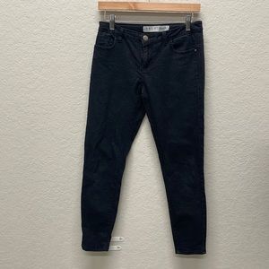 Black Cropped Denim Skinny Jeans